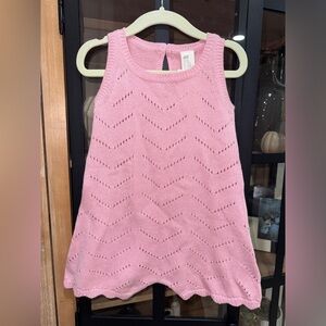 H&M Pointelle knit Romper pink toddler girl sleeveless scalloped crochet